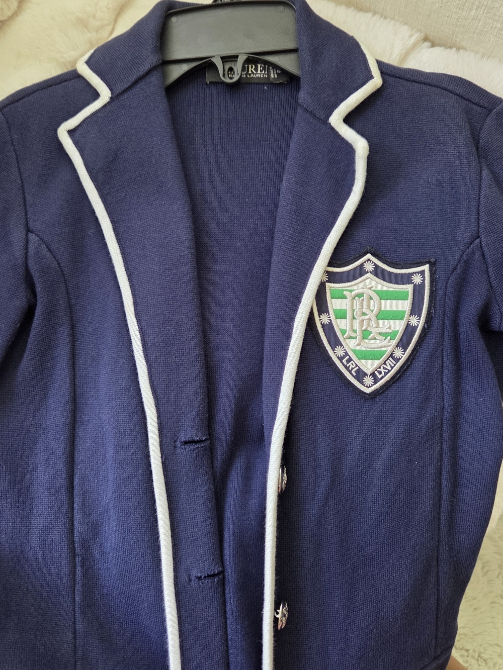 Ralph Lauren Navy Blazer with White Trim